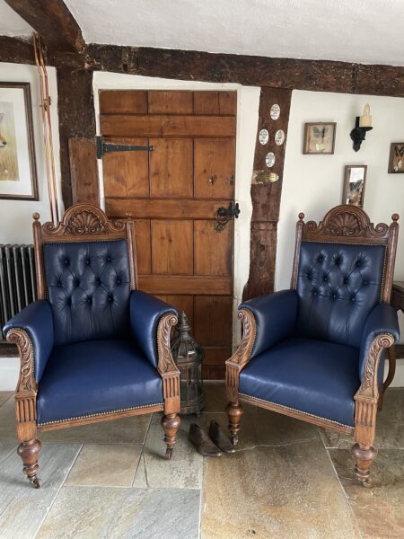 Pair of Victorian leather chairs